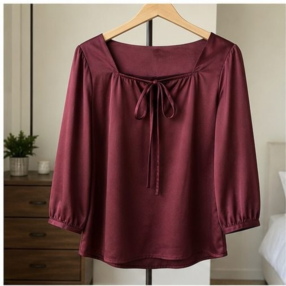 Burgundy Wrap Blouse